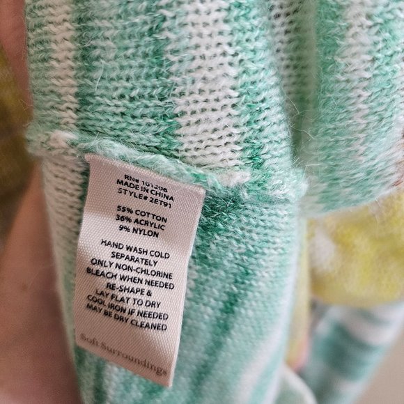 SOFT SURROUNDINGS Juniper Multi Stripe Open Front Very Soft Sweater~Size S - Picture 11 of 12